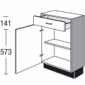 Vitrinen-Unterschrank mit 1 Schublade [2/4]