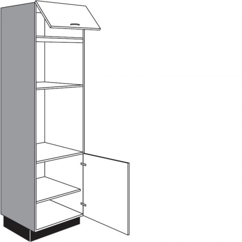 Seitenschrank für Einbaugeräte mit 1 Drehtür und 1 Klappe