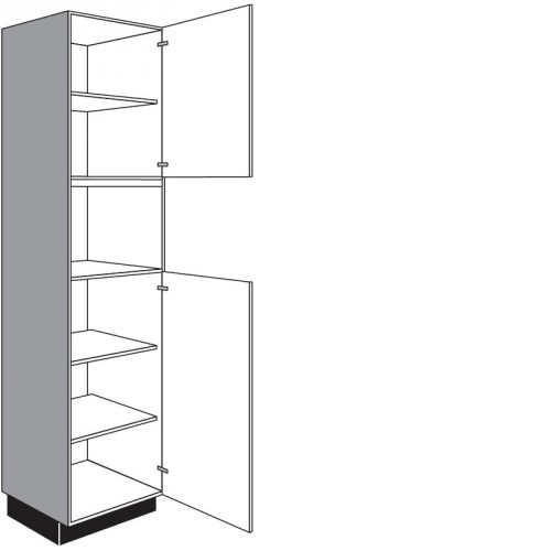 Hochschrank für Einbaugeräte mit 2 Drehtüren und 3 verstellbare Fachböden