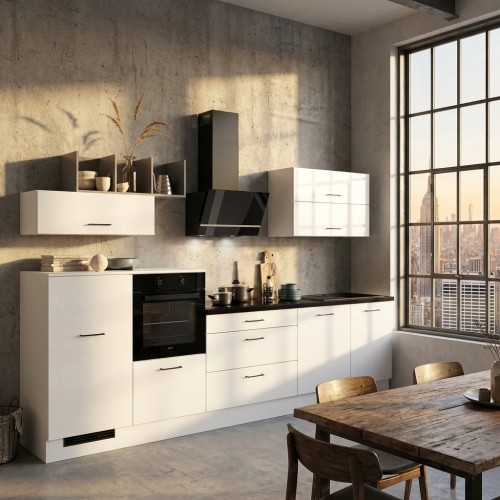 Impuls K&uuml;chenzeile 320 cm mit Highboards und Regal