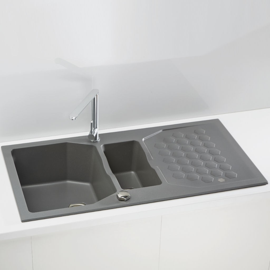 Kunstgranit Küchenspüle Sensual 70 mit Restebecken