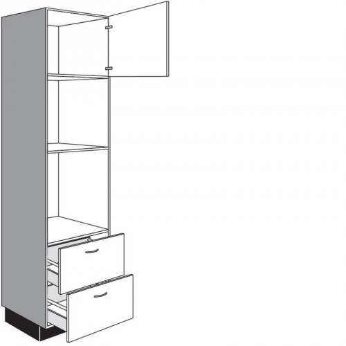 Geräteschrank mit 1 Drehtür und 2 Auszüge