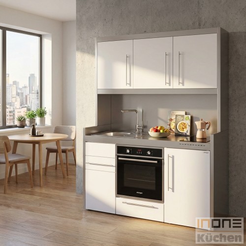 Kompaktk&uuml;che 150 cm breit mit Studioline SD &Uuml;berbau