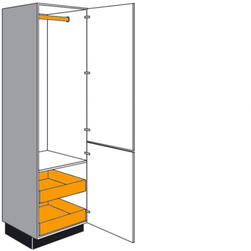 Seitenschrank mit 1 Kleiderstange und 2 Innenschubkästen