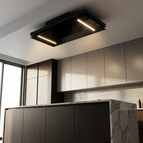 Umluft Deckenlüfter Glas weiss oder schwarz 100x50 cm Umluft Deckenlüfter Glas weiss oder schwarz 100x50 cm