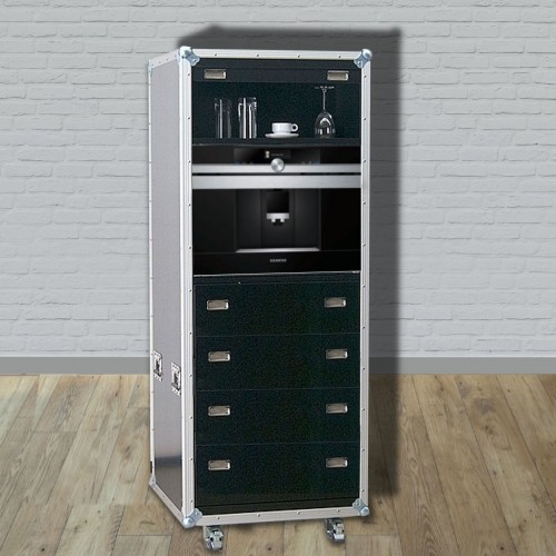 kitcase pro-art Kofferküche-Beistellschrank hoch mit vier Schubladen