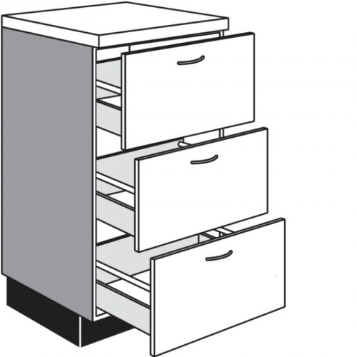 Maxi Unterschrank mit 3 Auszüge