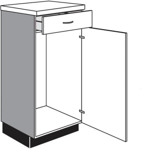 Highboard für Einbaugeräte mit 1 Geräte-Drehtür und 1 Schubkasten