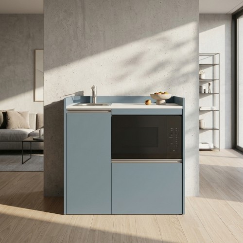 modulLINE ML 100 M Minik&uuml;che aus Holz mit Mikrowelle