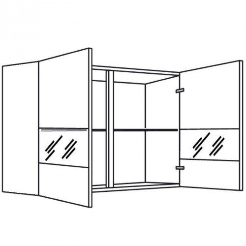 Oberschrank mit zwei Segmentglastüren