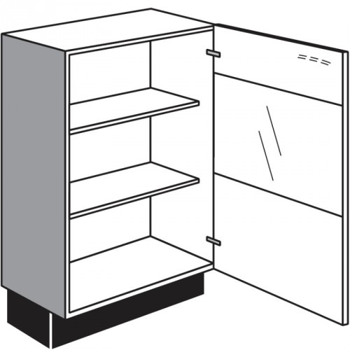 Vitrinen-Unterschrank mit 1 Segmentglastür