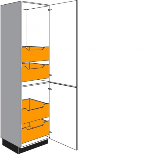 Allzweck Seitenschrank mit 2 Drehtüren und 4 Innenauszüge