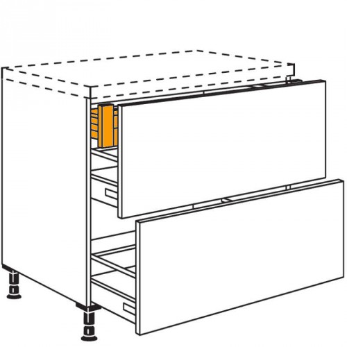 Auszugschrank mit 2 Auszügen und 1 Innenschubkasten