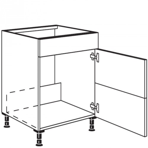 Spülenschrank mit 1 verstiftete Tür