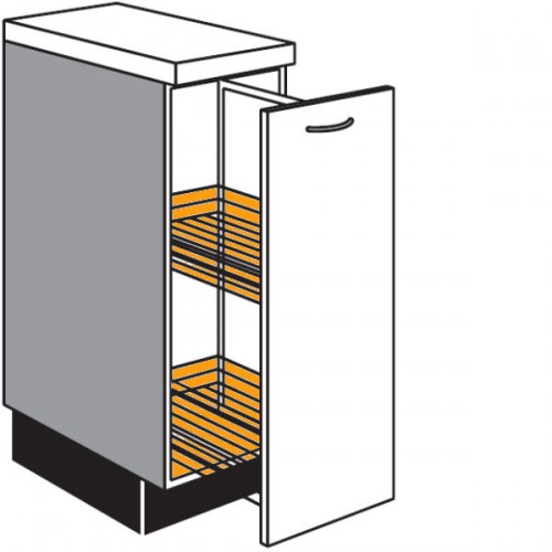 Apotheker-Unterschrank mit 1 Auszug und 2 Körben