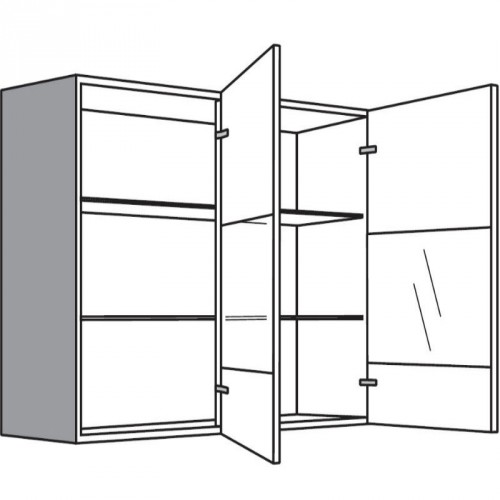 Hängeschrank mit 2 Segmentglastüren