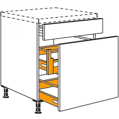 Auszugschrank mit 1 Auszug, 1 Innenauszug, 1 Schubkasten