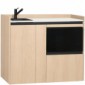 modulLINE ML 120F M Minik&uuml;che aus Holz mit Mikrowelle und Auszug [12/24]