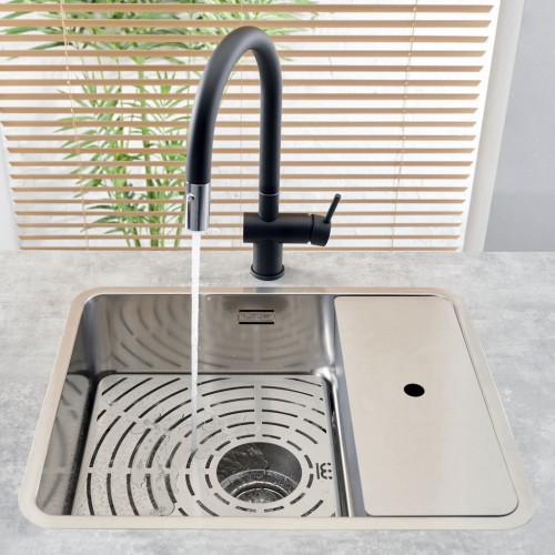 Exclusiv Küchenspüle mit Restebecken Niagara Lux