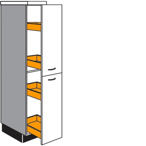 Highboard-Apothekerschrank für Vorräte jeweils mit 1 Auszug oben und unten