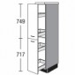 Highboard-Apothekerschrank für Vorräte jeweils mit 1 Auszug oben und unten [2/21]
