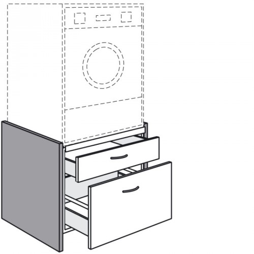 Modulschrank für hochgebaute Waschmaschine/Trockner