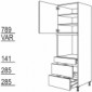 Hochschrank für Geräte-Umbauten, Backofen 590 mm Nische [2/9]