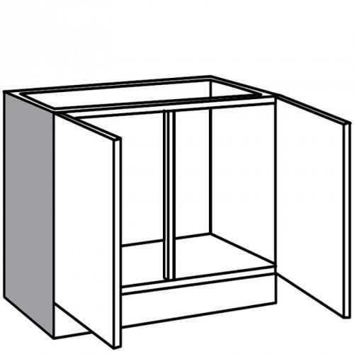 Spülenunterschrank mit Mittelpfosten und 2 Türen