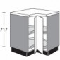 Eck-Unterschrank mit Holzdrehböden geteilte einschwenkbare Türen mit Anschlagdämpfung [2/16]