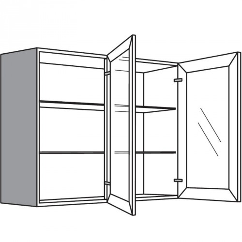 Hängeschrank mit 2 Rahmen-Glasdrehtüren