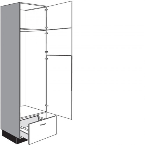 Geräteschrank mit 1 Drehtür 1-1 Geräte-Drehtüren und 1 Auszug