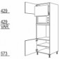 Hochschrank für Geräte-Umbauten, Backofen und Mikrowelle 590, 370 mm Nische [2/9]