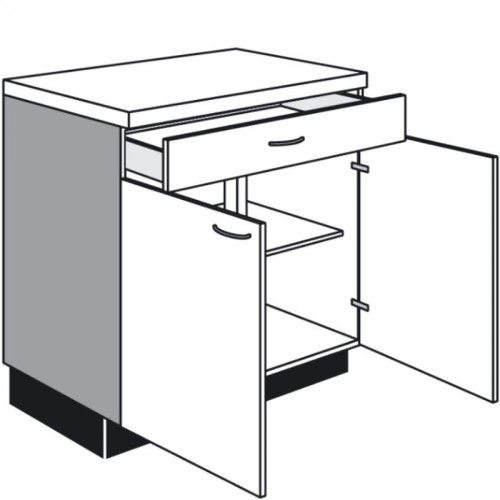 Unterschrank für Kochmulde mit 1 Schubkasten