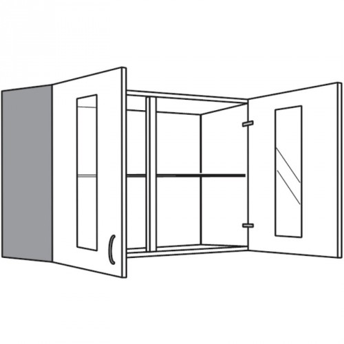 Hängeschrank mit 2 Rahmenglastüren