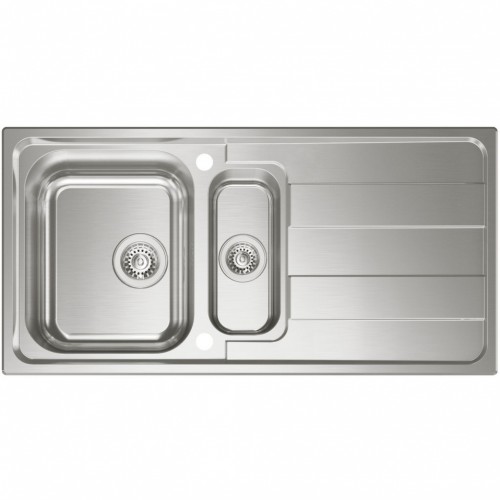 Riva 4 Edelstahl Einbauspüle mit Abtropffläche und Restebecken