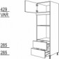 Hochschrank für Geräte-Umbauten, Backofen und Dampfgarer 590, 450 mm Nische [2/9]