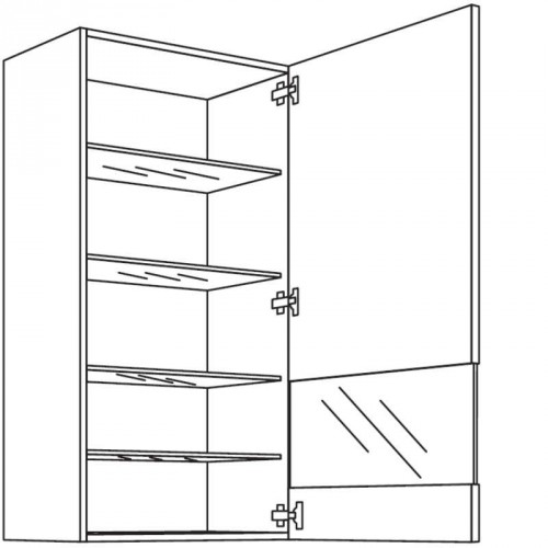 Wandschrank mit 1 Segmentglastür