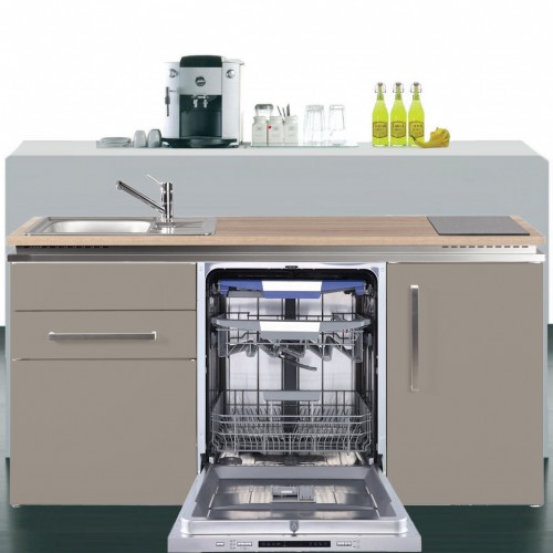 Miniküche Designline 160 cm breit inkl. Geschirrspüler 60 cm