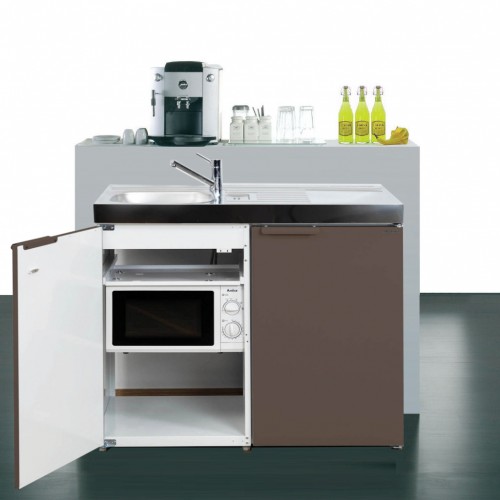 Büroküche Metall 100 cm breit mit Mikrowelle