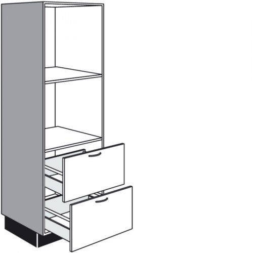 Highboard für Einbaugeräte mit 2 Auszügen