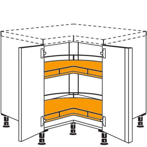 Eckschrank mit 2 durchgehende Türen