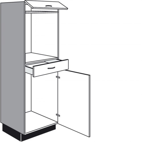 Highboard Geräteumbauschrank mit 1 Geräte-Drehtür 1 Klappe