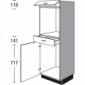 Highboard Geräteumbauschrank mit 1 Geräte-Drehtür 1 Klappe [2/17]