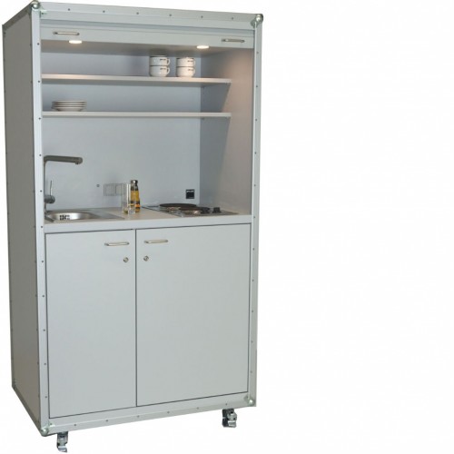 pro-art casekitchen light - mobile Schrankküche im Flightcase mit Rollen