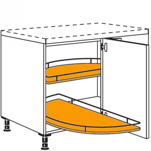 Eckschrank mit 1 durchgehende Tür