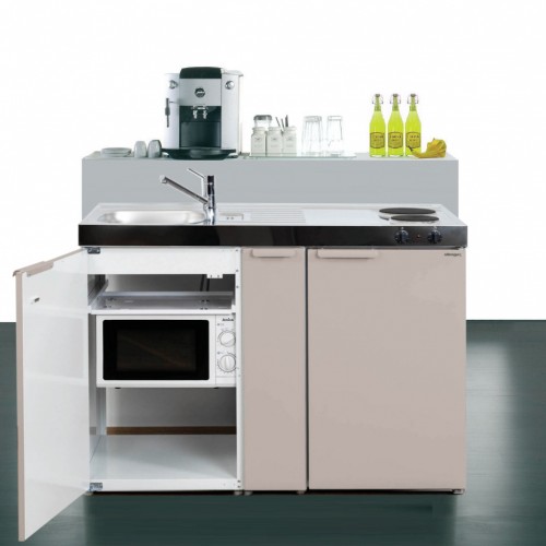 Miniküche 120 cm breit mit Apothekerauzug und Mikrowelle