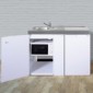 Miniküche 120 cm breit mit Apothekerauzug und Mikrowelle [2/15]