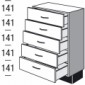 Vitrinen-Unterschrank mit 5 Schubkästen [2/4]