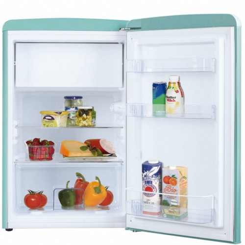 Kühlschrank mit Gefrierfach 88 cm Höhe Retro Design türkisblau