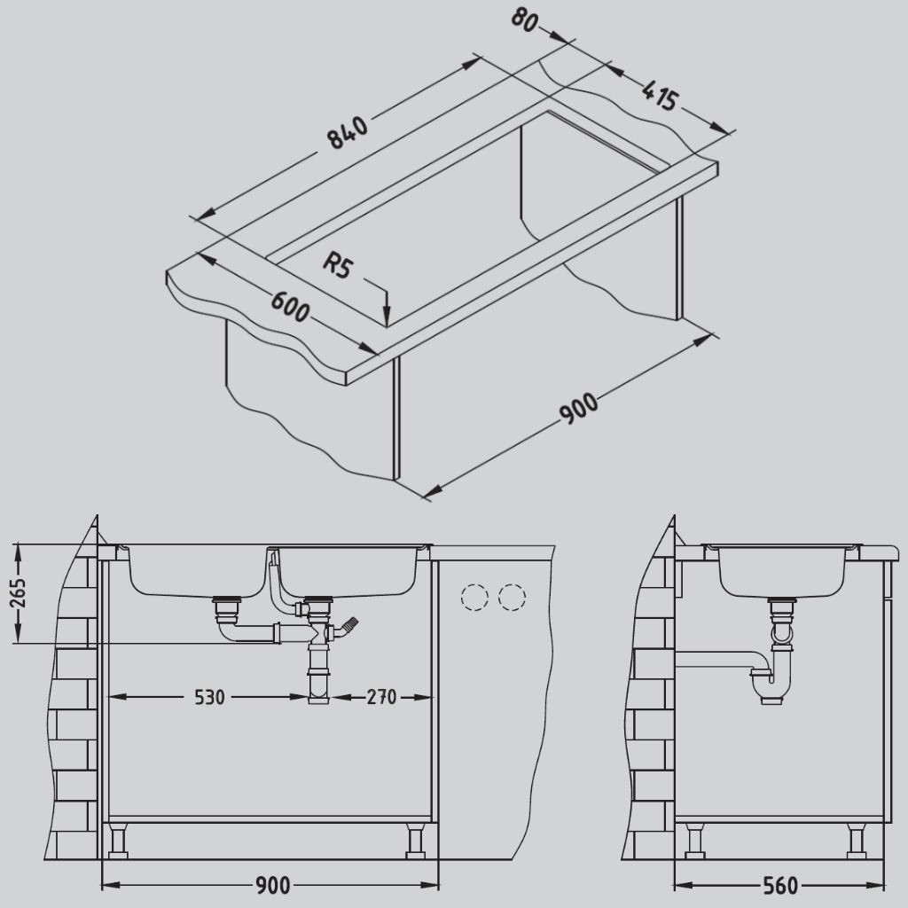 Doppelspüle Basic 70 Edelstahl